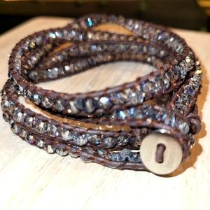 RARE-Vintage❤️✅️ Victoria Emerson-Natural Stone Wrap around bracelet & necklace